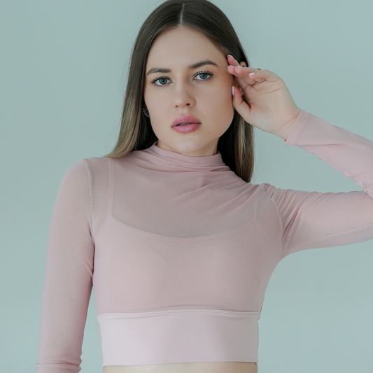 Blush Flex Mesh Top